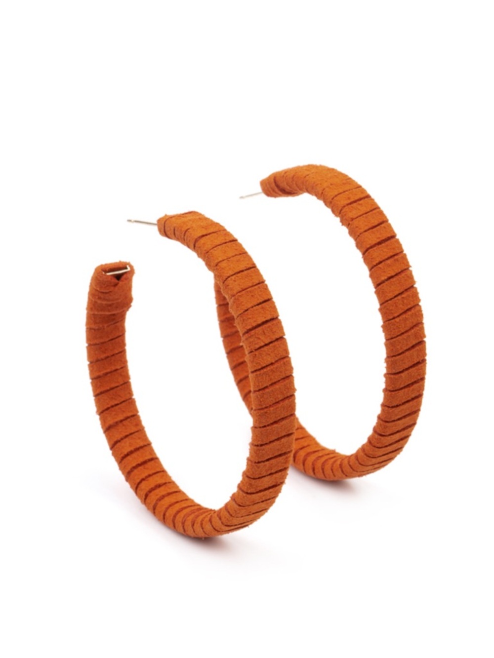 E-37 Rust Orange Wrapped Hoop Earrings - Women Jewelry
